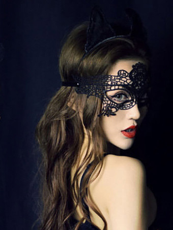 女性用仮面舞踏会 黒 セクシー コスチューム レース アイマスク マルディグラ パーティー用品