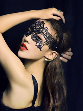 女性用仮面舞踏会 黒 セクシー コスチューム レース アイマスク マルディグラ パーティー用品