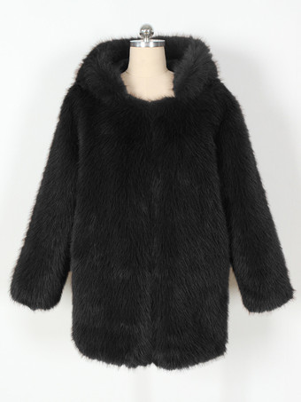 Cappotto in pelliccia sintetica con cappuccio Silver Wolf da donna invernale ecologico 2025