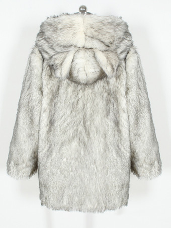 Cappotto in pelliccia sintetica con cappuccio Silver Wolf da donna invernale ecologico 2025