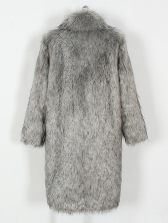 ロングライン エコフレンドリー ファーコート ターンダウンカラー 冬用ジャケット