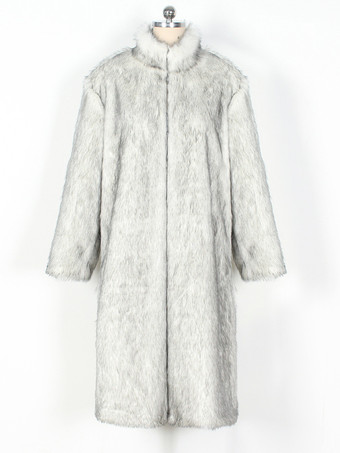 フェイクファーコート 長袖 エレガントなターンダウンカラー ブラック 冬 エコフレンドリーコート