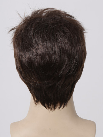 Peluca de hombre recta corta natural para cosplay