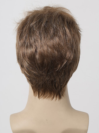 メンズウィッグ ダークブラウン ストレート ショート ナチュラル コスプレウィッグ