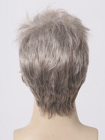 ショートストレート グレー メンズウィッグ ナチュラル コスプレウィッグ