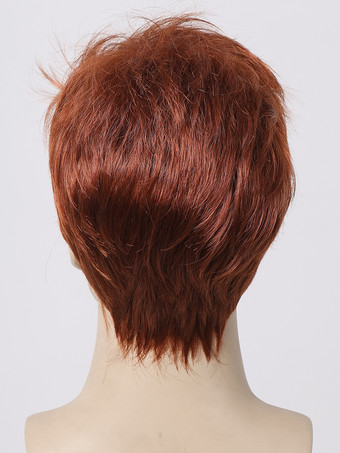 バーガンディ メンズウィッグ ショートストレート ナチュラル コスプレウィッグ