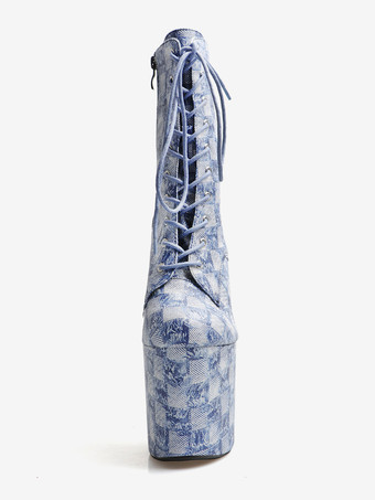 Chaussures de pole dance sexy à plateforme et talons hauts à lacets