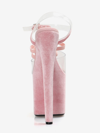 Sandali sexy per donna con plateau in pelle scamosciata rosa 39" con fibbia 79" scarpe sexy