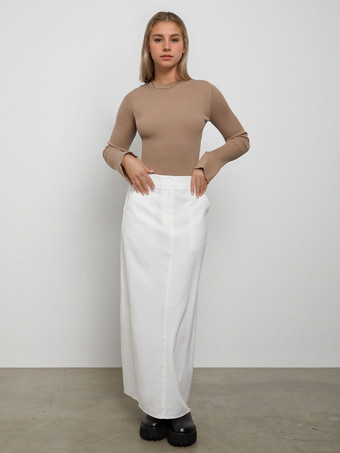 レディース プルオーバー ブラック ジュエルネック 長袖 アクリル セーター