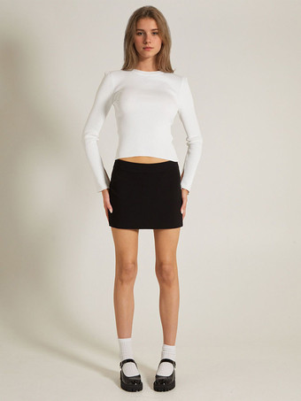 レディース プルオーバー ブラック ジュエルネック 長袖 アクリル セーター