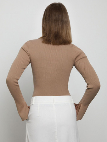 レディース プルオーバー ブラック ジュエルネック 長袖 アクリル セーター