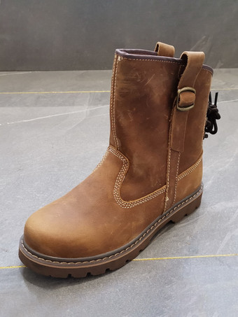 ブラウン メンズ マーティン スリップオン クラシック コーヒーブラウン レトロ ワーク アンクル ショートブーツ