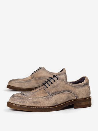 男性用ドレスシューズ 高品質ラウンドトゥ 牛革オックスフォード プロム ウェディングシューズ