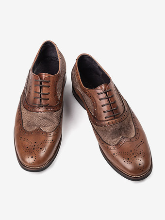 メンズ オックスフォード ドレスシューズ ポインテッドトゥ 牛革 ブローグ プロム ウェディングシューズ