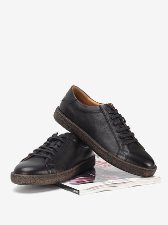 メンズスニーカー ファッション 牛革 ラウンドトゥ ダメージ加工 カジュアルシューズ