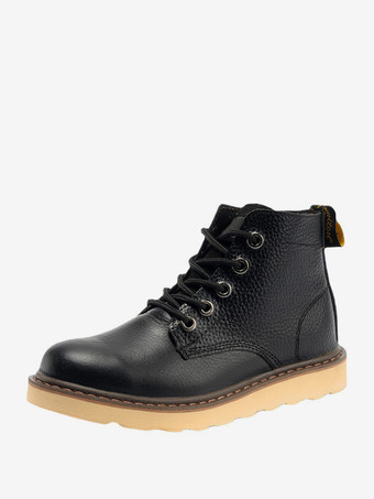 ブラック メンズ ワークブーツ 牛革 カジュアル コーヒーブラウン アンクル ショートブーツ