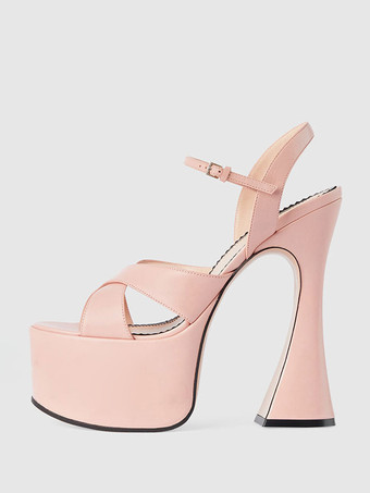 RosaDamen Plateausandalen mit Absatz offene Zehenpartie Schlangenmuster speziell geformter Absatz