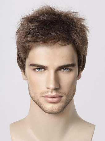 メンズウィッグ ショートストレート ダークブラウン コスプレウィッグ