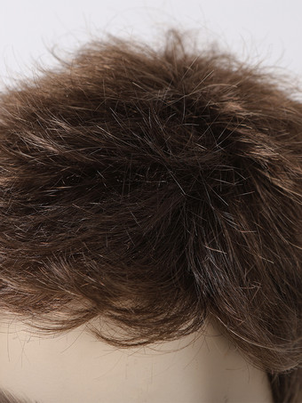 メンズウィッグ ショートストレート ダークブラウン コスプレウィッグ