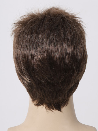 メンズウィッグ ショートストレート ダークブラウン コスプレウィッグ