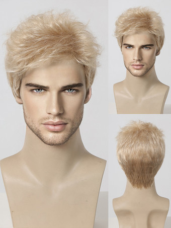 ライトゴール男性用ショート トゥースルド ウィッグ コスチューム