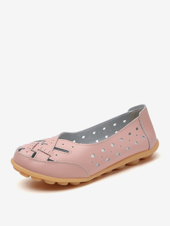 RosaFlache Schuhe für Damen mit Cut-Outs runder Zehenpartie zum Reinschlüpfen Ballerinas