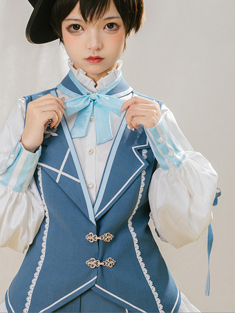 ゴシックロリータブラウスエクリュホワイト長袖リボンロリータトップロリータシャツ