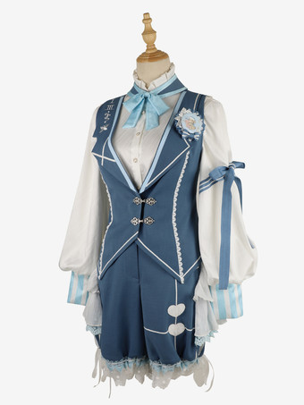 ゴシックロリータブラウスエクリュホワイト長袖リボンロリータトップロリータシャツ