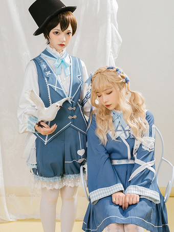 ゴシックロリータブラウスエクリュホワイト長袖リボンロリータトップロリータシャツ