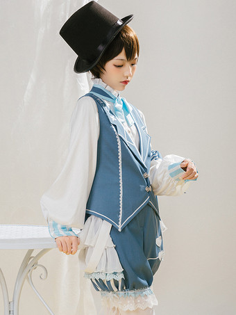 ゴシックロリータブラウスエクリュホワイト長袖リボンロリータトップロリータシャツ