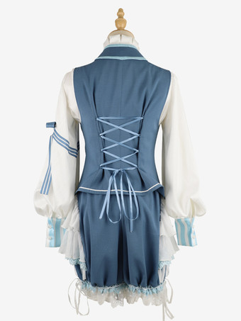 ロリータスペシャル ロリータトップベストコスチューム プリンススタイル ブルー ノースリーブ ボタン