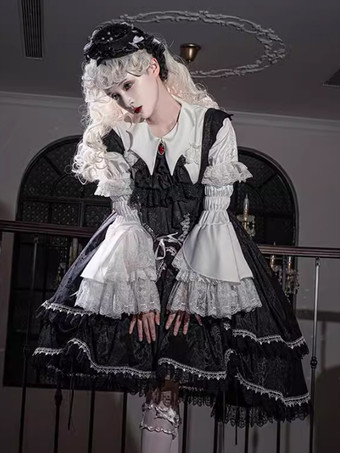 ゴシックロリータブラウス レースアップ フリル 半袖ブラウス ロリータトップ ホワイトロリータシャツ