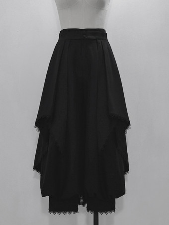 ゴシックロリータパンツ レースフリル ブラックロリータ ズボン