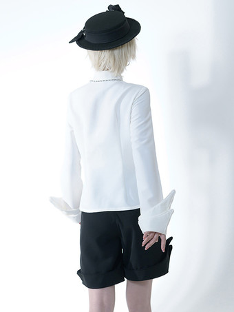 ゴシックロリータブラウス 長袖ブラウス ホワイトロリータトップ ロリータシャツ