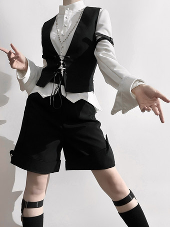 ゴシックロリータブラウス 長袖ブラウス ホワイトロリータトップ ロリータシャツ