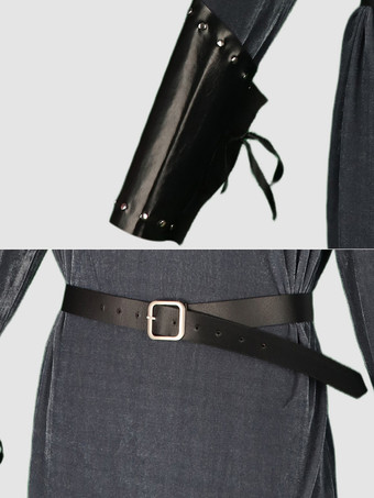 グレー ヴィンテージ トップ ヴィンテージ レースアップ 長袖 ポリエステル トップ 男性用 レトロ コスチューム