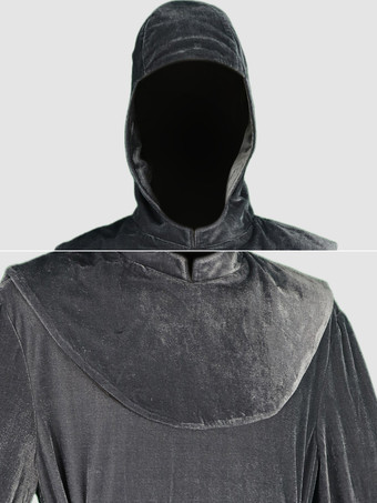 グレー ヴィンテージ トップ ヴィンテージ レースアップ 長袖 ポリエステル トップ 男性用 レトロ コスチューム