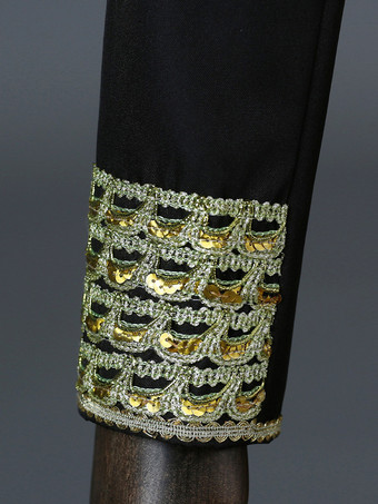 レッド ヴィンテージ セット ヴィンテージ 刺繍 フリンジ 長袖 ポリエステル パンツ 男性用 レトロ コスチューム