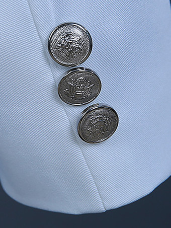 ホワイト ヴィンテージ セット ヴィンテージ ポリエステル フリル 長袖 男性用レトロコスチューム