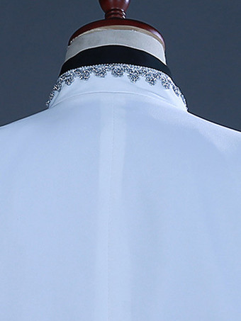 ホワイト ヴィンテージ セット ヴィンテージ ポリエステル フリル 長袖 男性用レトロコスチューム