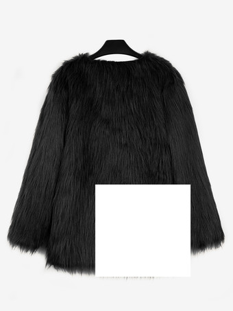 フェイクファーコート シルバー 長袖 レディース エコフレンドリー ファーコート コート