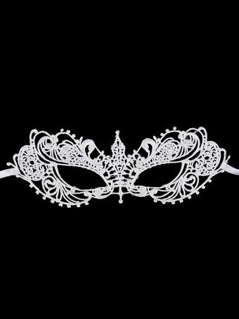 シルバー 仮面舞踏会アイマスク 女性用 デイリーカジュアル コールドホワイトレース