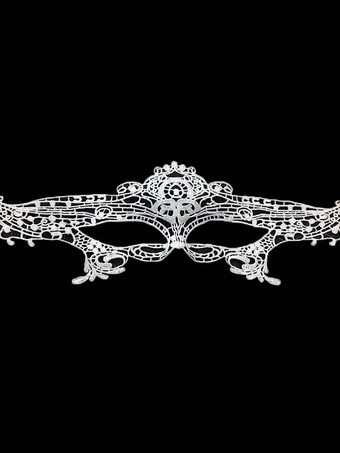 ホワイト 仮面舞踏会アイマスク 女性用 デイリーカジュアル コールドホワイトレース