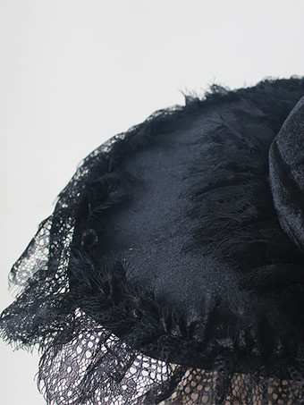 ゴシックロリータ帽子花リボンアクセサリーレースポリエステルブラックロリータアクセサリー