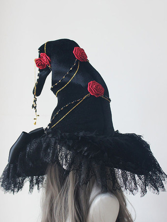ゴシックロリータ帽子花リボンアクセサリーレースポリエステルブラックロリータアクセサリー