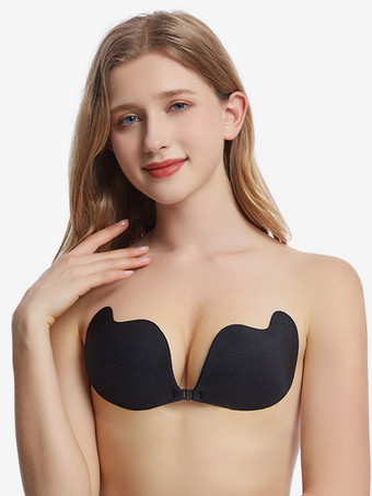 ブラック 女性用粘着ブラストラップレス粘着ブラプッシュアップニッパー
