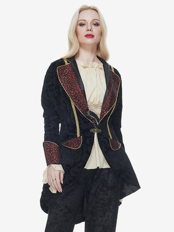 ハロウィン ハロウィンコスチューム ブラック 大人用 ジャカード ヴィンテージ イレギュラートップ ポリエステル ハロウィントップ ホリデーコスチューム