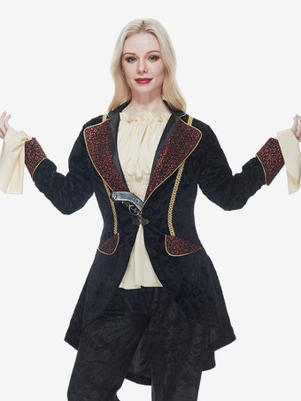 ハロウィン ハロウィンコスチューム ブラック 大人用 ジャカード ヴィンテージ イレギュラートップ ポリエステル ハロウィントップ ホリデーコスチューム