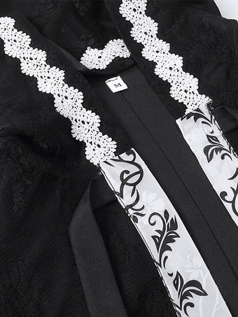 ハロウィン ハロウィンコスチューム 黒 大人用 レース レトロ マント ポリエステル ハロウィン ホリデーコスチューム