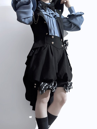 ゴシックロリータブルマーリボンブラックロリータショーツ